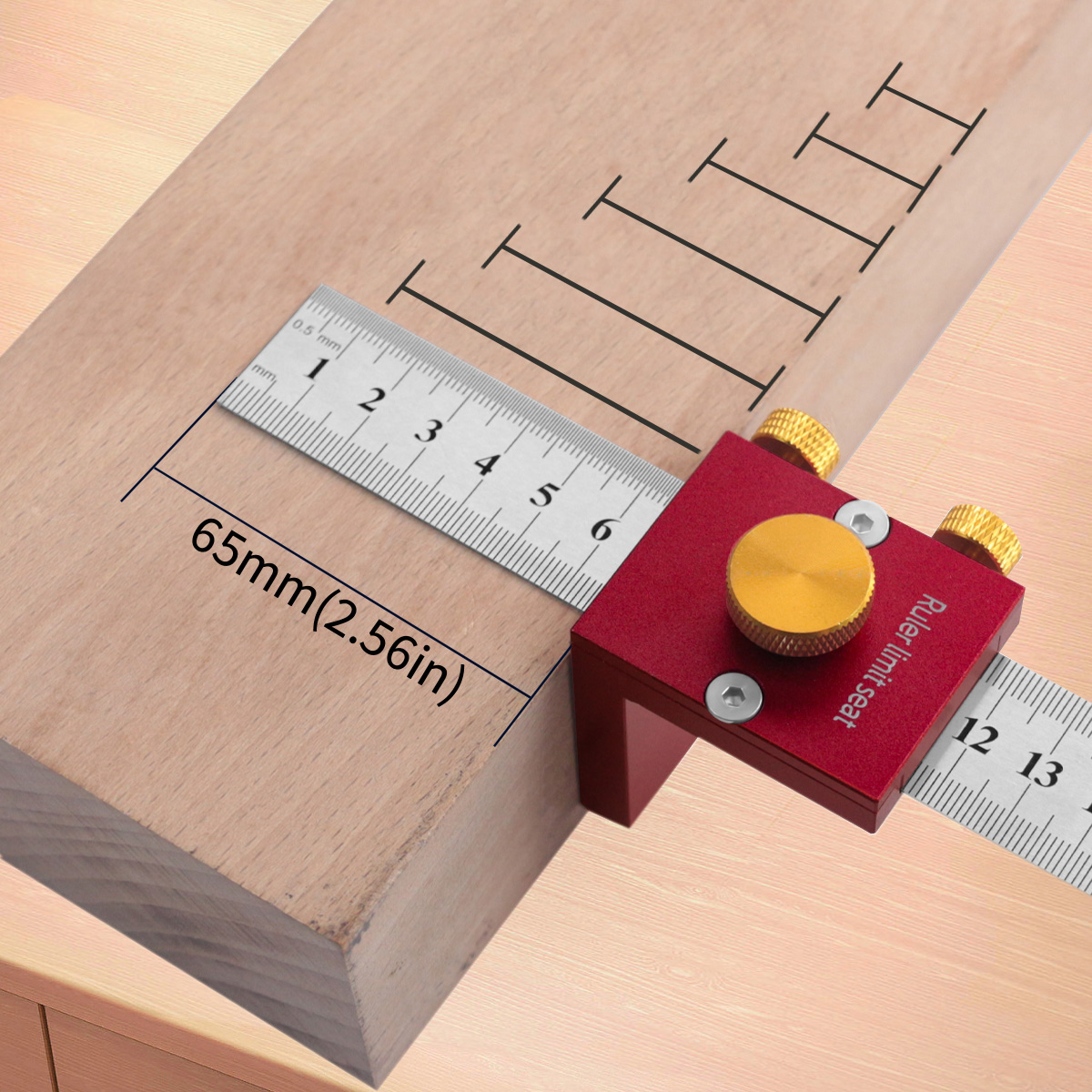 Woodworking Gauge - 30cm/12 Inch Scribing Ruler 90 Degrees