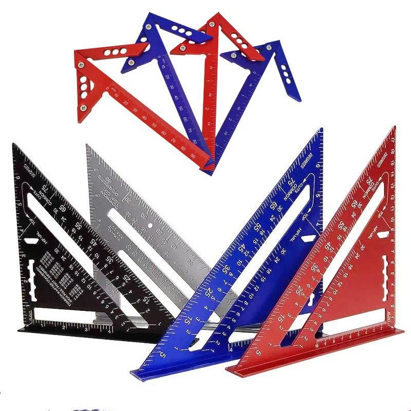 Woodworking And Carpentry - 1Pcs Red Aluminum Alloy Triangle Ruler