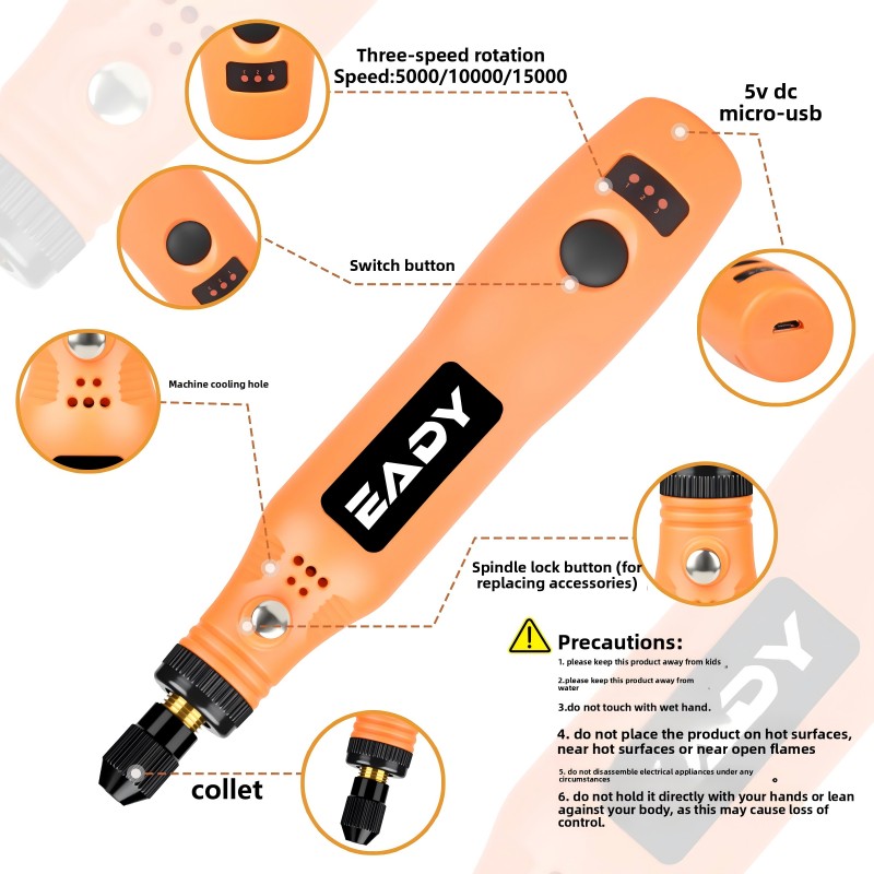 USB Cordless Rotary Tool Kit – - Woodworking Basic Tools 评论和价格