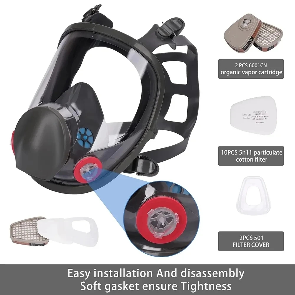 6800 Anti-Fog Gas Mask, Indust - Woodworking Respirator 评论和价格