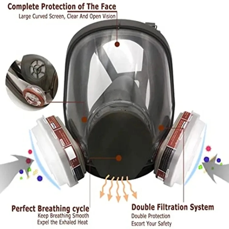 Large Size 6800 Gas Mask Full  - Woodworking Respirator 评论和价格